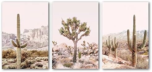 Пейзаж на пустинята Платно Стенно Изкуство Кактус Изкуство Пустинята Щампи Rose Изкуството на Стената на Пустинята Бохо Кактус на Стената Пейзаж Изкуство Пустинята
