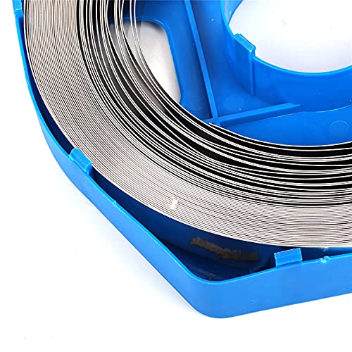 Обвязочная лента от неръждаема стомана AIWFL 100 Фута Ширина 3/4 x дебелина 0,02 инча, Светли Отожженная неръждаема Задължителен в син пластмасов калъф, Опаковане лента за връзване на стоманени тръби (201)