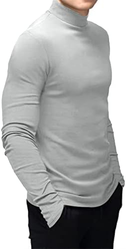 Sasha на Nina/ Мъжки Модни Тениски, Тениски с имитация на Turtlenecks, топлинна бельо с Дълъг ръкав, Оборудвана Стрейчевый Основен Пуловер