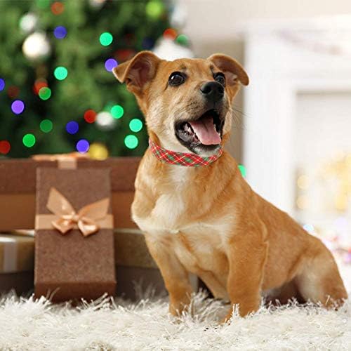 Коледен Нашийник за кучета Taglory, Подарък за Домашни Любимци с Флорални Класически Модел в Клетката, Регулируеми Маншети за Кученца от Малки Средни Големи Кучета