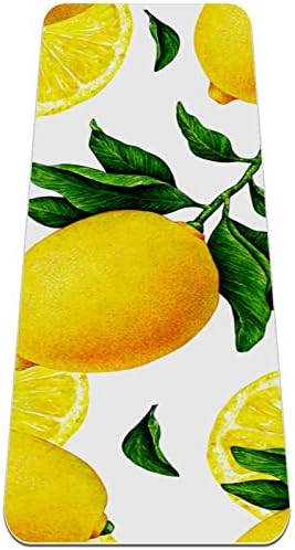 Дебела подложка за йога Siebzeh Lemon Fruit Премиум-клас, в екологично Чист Гумена подложка за здраве и фитнес, нескользящий мат за всички видове упражнения, йога и пилатес (72 x 24x 6 мм)