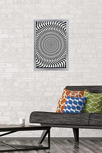 Плакат с Оптична илюзия Trends International шарени на цвят Зебра, 22,375 x 34, Версия Без рамка