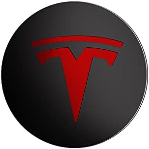 Лого на Капака на Централната капачката на Главината на колелото PESLIVE Tesla за модели на Y Модел 3 56 MM 2,2 на Капачката на главината 4 бр. (Червено/wan)