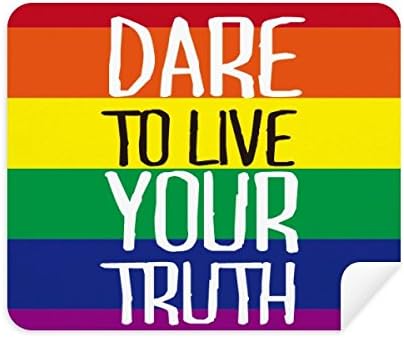 Живей своята Истина ЛГБТ Дъгата Флаг Плат За Почистване на Екрана за Пречистване на 2 елемента Замшевой Тъкан