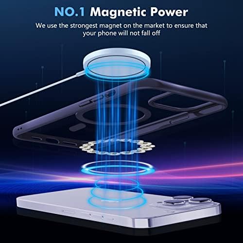 Магнитен Прозрачен калъф Mgnaooi за iPhone 13 Pro е съвместим с Magsafe [Не пожълтяват] [Тестван във военен стил], твърд КОМПЮТЪР, с меки ръбове, тънък устойчив на удари калъф за 13