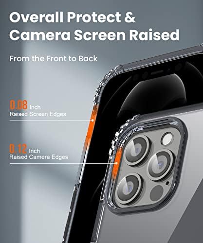 KEVKEEK е Съвместим с калъф за iPhone 12 Pro Max за мъже, Прозрачен калъф, [Защита от пожълтяване] [Военна защита от падане] [Амортизационен кътчета] [Устойчивост на надраскване]