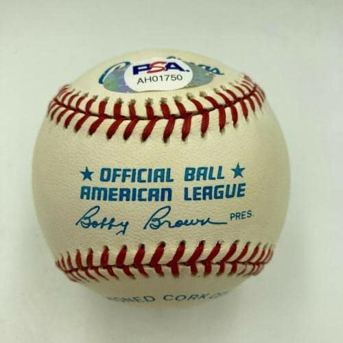 Красив Мики дод мантия С Автограф на Американската Лига Бейзбол PSA DNA Graded MINT 9 - и Бейзболни Топки С Автографи