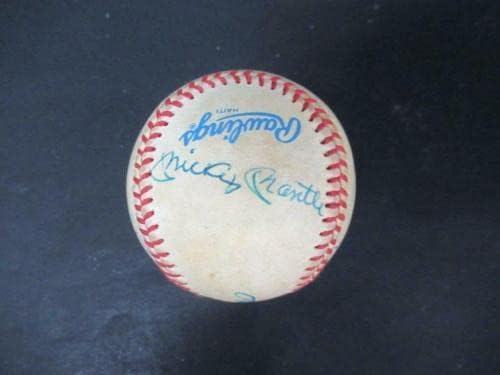 (8) Бейзболни легенди с Автограф с множество автографи на PSA/DNA AG56934 - Бейзболни топки с автографи