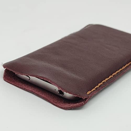 Чанта-кобур от естествена кожа за Asus ROG Phone 3 Strix, Калъф за телефон от естествена кожа, ръчна изработка, Изработени по поръчка Кожен Калъф-чанта за носене, Вертикална М