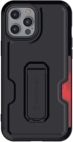 Клип за колан Ghostek Iron Armor Калъф за iPhone 12 Pro Max с кобур, държач за карти, стойка Защитен калъф за цялото тяло с тежка рамка от защита Матиран дизайн 2020 iPhone 12 Pro Max 5G (6,7 инча) (черен Мат)