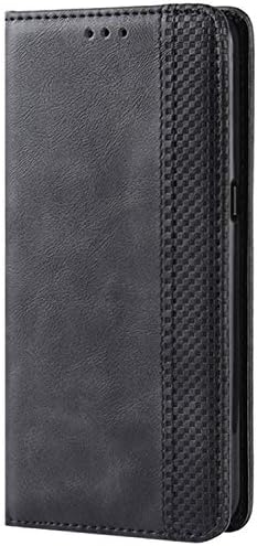 Калъф HualuBro LG V50 ThinQ, Магнитна Защита на Цялото тяло, устойчив на удари Кожен Портфейл с панти капак, Предпазващ Калъф с отделение за карти памет, калъф за телефон LG V50 ThinQ 5G (Черен)