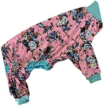 Пижами за големи кучета Зъб & Honey /Пижами За кучета в цветенце / Облегающая / Лека Пижама с Пуловером / Пижами за кучета с пълно покритие (Голям размер)