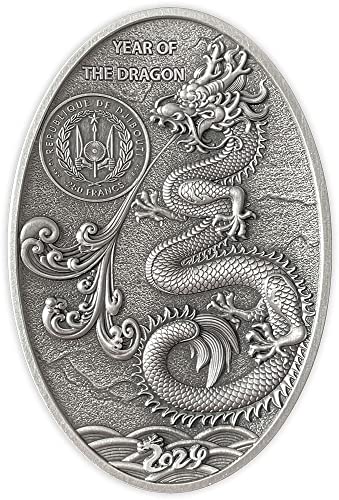 2024 DE Модерна Възпоменателна Сребърна монета PowerCoin Dragon Egg 3d форма 5 Грама 250 Франка Джибути 2024 Под Стари времена