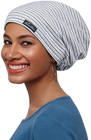 Дамски шапка за сън FocusCare със сатенена подплата За Къдрава Коса, може да се Регулира Отвън-Памук, Вътрешна част-Копринен сатен