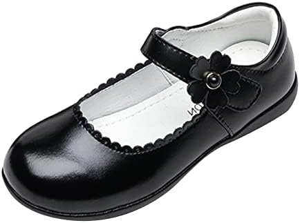 Обувки за момичета, Малки Кожени обувки, Тънки обувки, Детски Танцови обувки, Обувки за изказвания за момичета, обувки за деца от 10 (Черен, за по-големите деца 12-12,5 години)