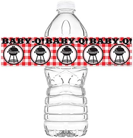 Водоустойчива етикети за бутилки Baby Q - 20 етикети за бутилки - Украса за парти Baby Q - Аксесоари за парти Baby Q - Декорации за детската душа за пикник - Бутилка