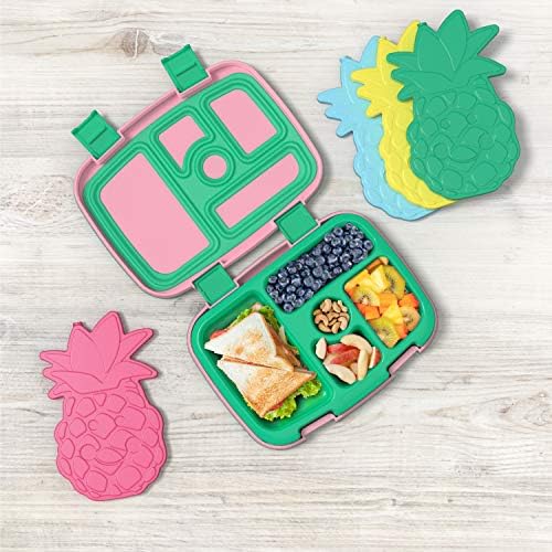 Комплект изолирани пакети за обяд от принтом Bentgo Включва В Себе си Детска кутия за обяд в стил Bento и 4 Многократно пакет с лед (Тропически)