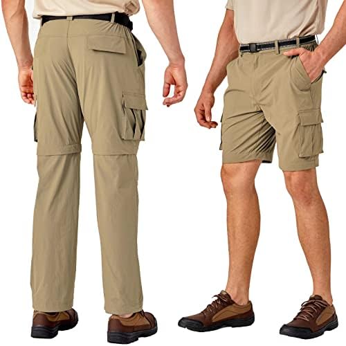 Мъжки туристически Панталони MAGCOMSEN с 5 Големи Джобове, Откидывающиеся на Ципа, бързо съхнещи Леки Работни Панталони-Карго За Риболов