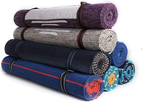 Памук килимче за Йога KD, Постелката за Йога Ръчна изработка, Екологично Чист Органичен Подложка за ръчно издигат най-Високо качество, с каишка за носене на ръка - Подложка за упражнения, 24 x 72