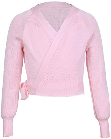 Класически Вязаный Пуловер с мирис с дълъг ръкав Agoky Kids за момичета, Потник, Жилетка за Балетни Танци, Балерина