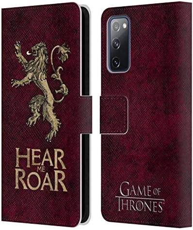 Дизайн на своята практика за главата Официално Лицензиран HBO Game of Thrones Targaryen Тъмен Опърпан вид Сигилов Кожен Калъф-книжка-джобен формат и е Съвместим с Samsung Galaxy S20 FE / 5G