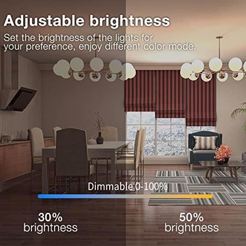Интелигентен led лампа CHARKEE RGBW WiFi, многоцветни led A19 E26 с мощност 9 W, променящи цвета, с регулируема яркост от 2700 До-6500 До бели на цвят, съвместими с Alexa и Google Assistant, 4 опаковки + еквивалент