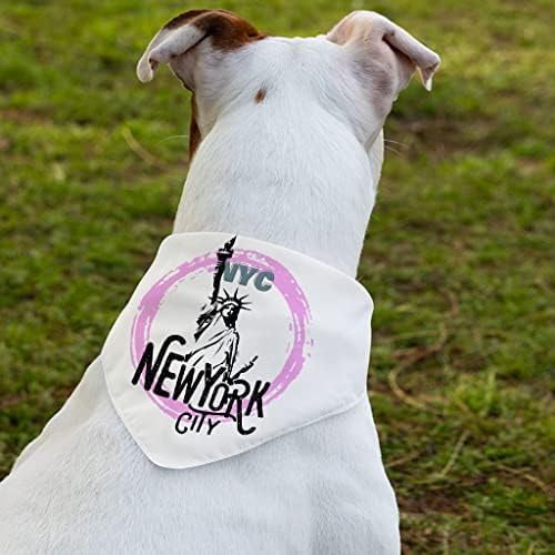 Нашийник-Кърпа за домашни любимци Ню Йорк - Яка-Шал със Статуята на Свободата - Уникална Кърпа за кучета - XL