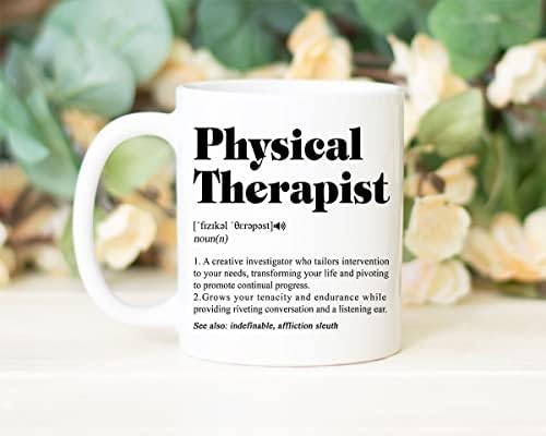 Чаша за физиотерапевт HTDesigns Definition - Подаръци за физиотерапевт - Подарък за офис Pt - Подарък за физиотерапия - Подарък Pt - Чаша за физиотерапия - Подарък за бала и за физиотерапия 11 грама, бял