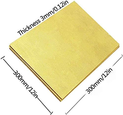 Латунная плоча HAOKTSB Месинг лист 5 мм, 300 мм х 300 мм, Рязане на лист месинг най-високо качество H62, което го прави подходящ за заваряване на фолио от чиста мед (Цвят: 300x300x5 мм)