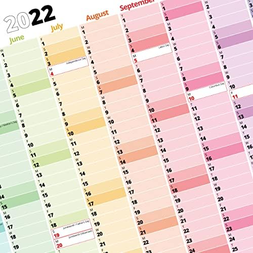 ОПАКОВЪЧЕН ЛИСТ Голям календар 2022 на стената - Стенен календар 2022 24 x 33 - Стилен стенен календар за 12 месеца 2022 за дома, учат или работни планове. Озеленяване Годишен Стенен календар на 2022 година с федералните