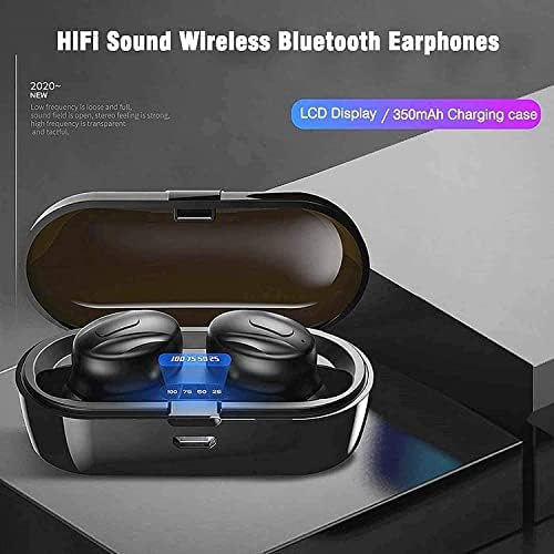 Hoseili【2022 нова версия на Bluetooth слушалки.Безжични слушалки Bluetooth версия 5.0, ушите, Стереофоничен Микрофон, Мини-Безжични Слушалки със Слушалки и Преносимо зарядно калъф за PC, iOS и Android. XG26