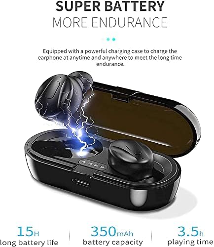Hoseili【2022 нова версия на Bluetooth слушалки.Безжични слушалки Bluetooth версия 5.0, ушите, Стереофоничен микрофон, Мини-Безжични Слушалки със Слушалки и Преносимо зарядно калъф за PC, iOS и Android. XG21