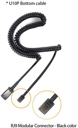 Долен кабел-адаптер IPD U10P-S конектор RJ09, съвместим със слушалки Plantronics за всички IP телефон Yealink, Snom, Panasonic и LG