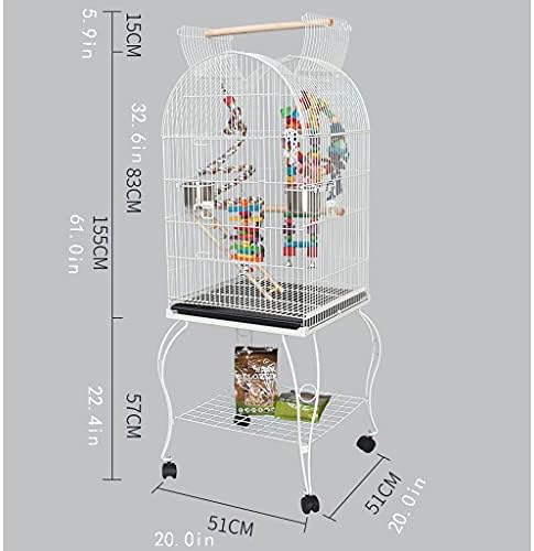Птичья Клетка Птичья Клетка за домашни любимци Интерактивна рецепция и Подвижната клетка за папагали с кормушкой Подходящ за канареечных папагали, чинки, Влюбени птици и Попугайчиков Къща за папагали
