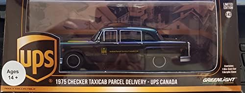 Greenlight 86196 1975 Проверка на доставка на колети в такси - United Parcel Service (UPS) Canada Ltd в мащаб 1/43