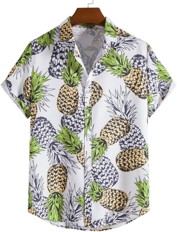 WPYYI Мъжки Модерен Свободен комплект хавайски плажни ризи и шорти Голям Размер (Цвят: D, Размер: XXL-код)