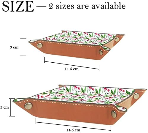 Тава за Тоалетка за Маса, Поднос За Съхранение Тоалетна Бачка, Тава За Баня От Смола, Акварел Модел под Формата На Цветове на Череша