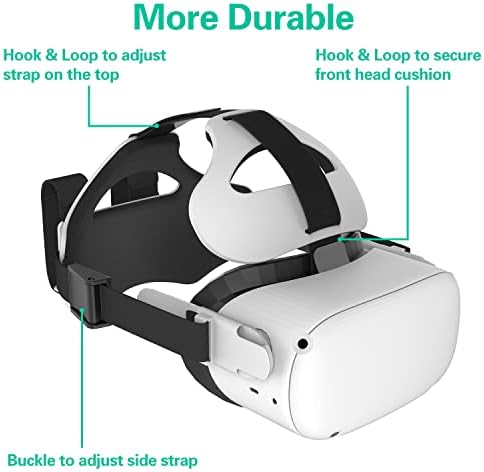 Каишка SEVENKA за слушалки Oculus Quest 2 VR, смяна каишка за ръка, Elite, лента за глава с група за притежателя на батерии за подобряване на подкрепа и комфорт във виртуална реалност, намаляване на налягането върху