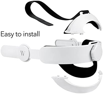 Комплект Wasserstein - Поставка за виртуална слушалки и Регулируема глава колан Elite, който е Съвместим с Oculus Quest 2