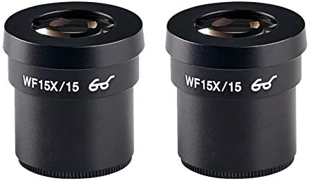 Микроскоп YUXIwang Една двойка WF10X, WF15X, WF20X, WF25X, WF30X, окуляр, съвместим с стереомикроскопом, Широко поле 20 мм, 15 мм, 10 мм, 9 мм, WF10X/20, високата точка на преглед (Цвят: WF10X20)