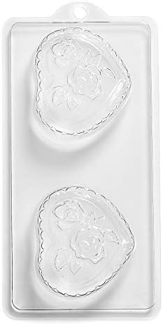 World Of Molds 4-Полостная форма за сапун Романтично сърце от рози /Бомбочка за баня, 25,5 x 24 x 4 см., PVC