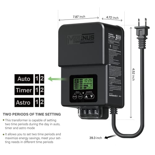 VENUS MANUFACTURING 300 W Низковольтный Озеленяване Трансформатор с 12 В Низковольтными Стената Лампи за Външно Озеленяване осветление, Коледна Украса за Хелоуин, Двор, Дърво, Градина