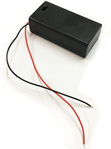 TrendBox Опаковка от 10 бр. За включване/изключване на батерията 1x9 В с капак, Черен Пластмасов Калъф За съхранение, Държач с клипс, 6 , две метални Пружини каишка 22AWG, Плосъ