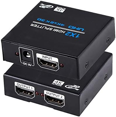 Enbuer 1x2 Сплитер HDMI, 1 2 Изход HDMI Ивица на Аудио и Видео Разпределителните Кутия Подкрепа за 3D и 4 K x 2 K Съвместимост с HDTV, STB, DVD, шрайбпроектор и др