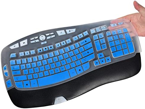 Калъф-хастар за клавиатура Logitech K350 Wireless Wave Keyboard, Ультратонкая Силиконова Защитна Подплата за клавиатура Logitech K350 MK550 MK570, Аксесоари за клавиатура Logitech MK550, Цвят Омбре Син