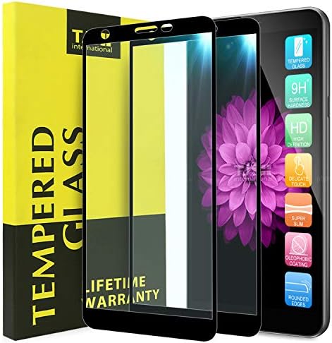 TJS [2] е Съвместим с L LG Aristo 4, Aristo 4 Plus +, Escape Plus, K30 2019, Arena 2, Tribute Royal, Journey, Neon Plus LTE [Пълно покритие на екрана] [Закалено стъкло] Защитно фолио за екрана, без мехурчета (черен)