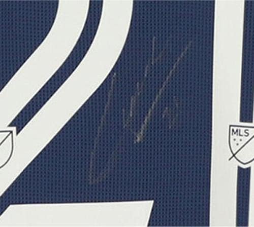 Джанкарло Гонзалес ЛА Галакси с автограф на мача -Използван Синята фланелка №21 на сезона MLS 2020 г. - Футболни фланелки с автографи