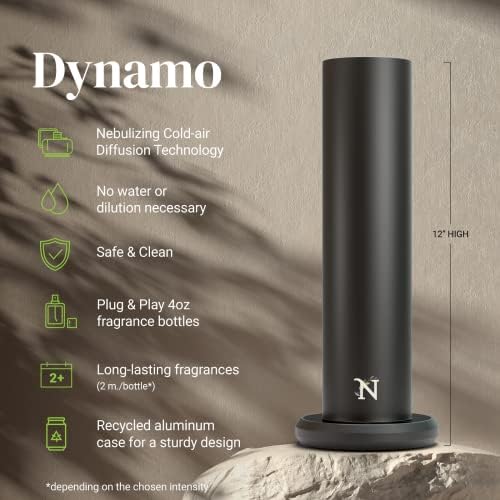 Дифузор Natscent Dynamo с Ароматен масло Fresh Blue комплект, Комплект Умно Ароматерапевтического дифузьор и флакон с ароматен масло Plug & Play обем 4 грама, Смес от етерични масла