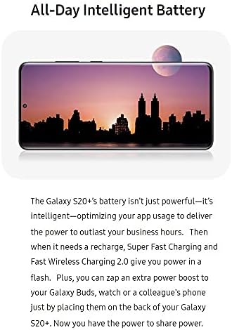 Samsung Galaxy S20 + Plus (128 GB, 12 GB) 6,7 120 Hz AMOLED, Snapdragon 865 Canada 5G Global 4G LTE (GSM + CDMA) Отключена (AT & T, Verizon, T-Mobile, Метро) Международна модел SM-G986W (space black)