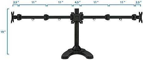 Смонтируй-Това Е! Тройната поставка за монитор |Определяне на 3 поставки за монитор | Отделно стоящи в основата и втулки | Подходящ за компютърни екрани с диагонал 19 2